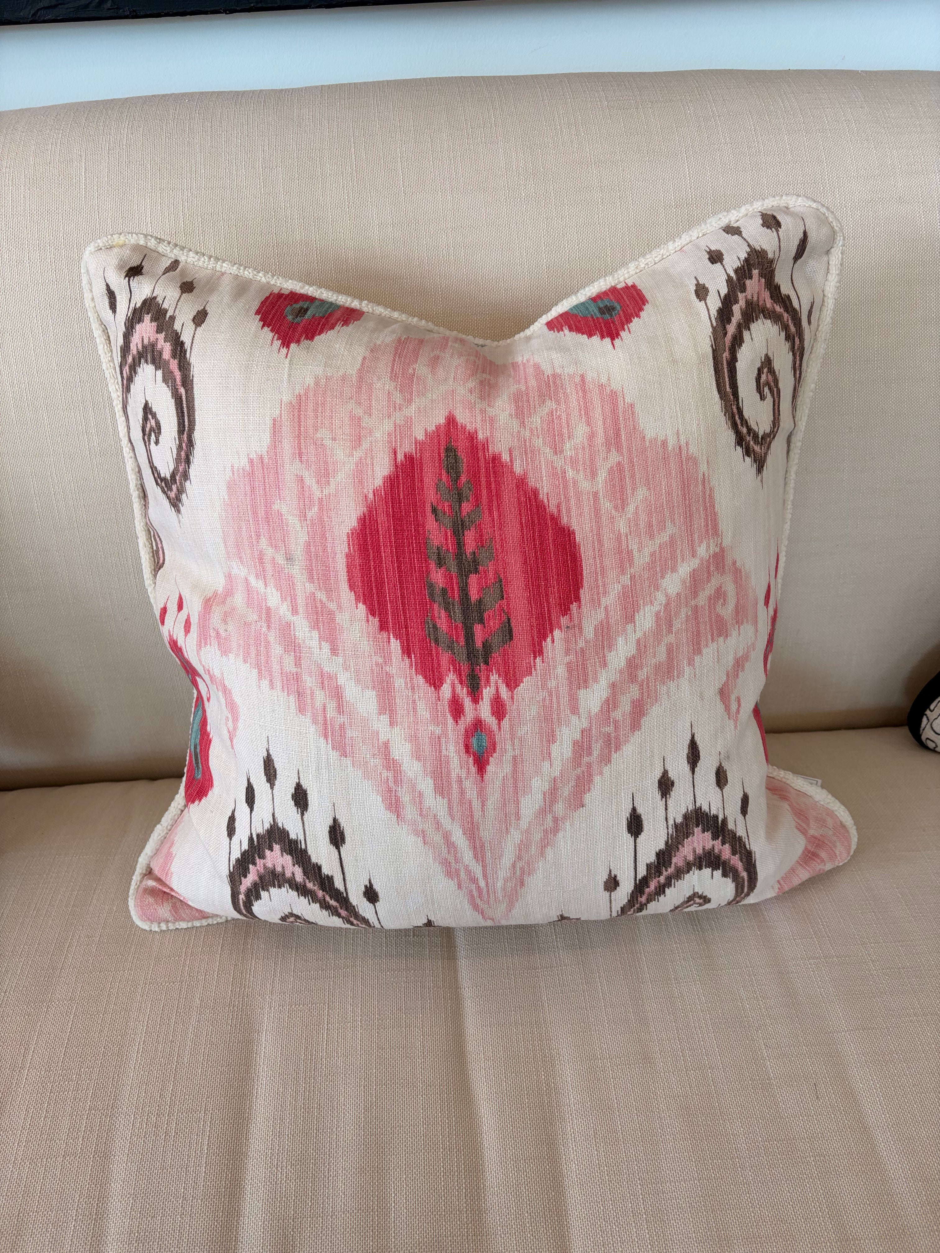 Pink Ikat Print Pillow