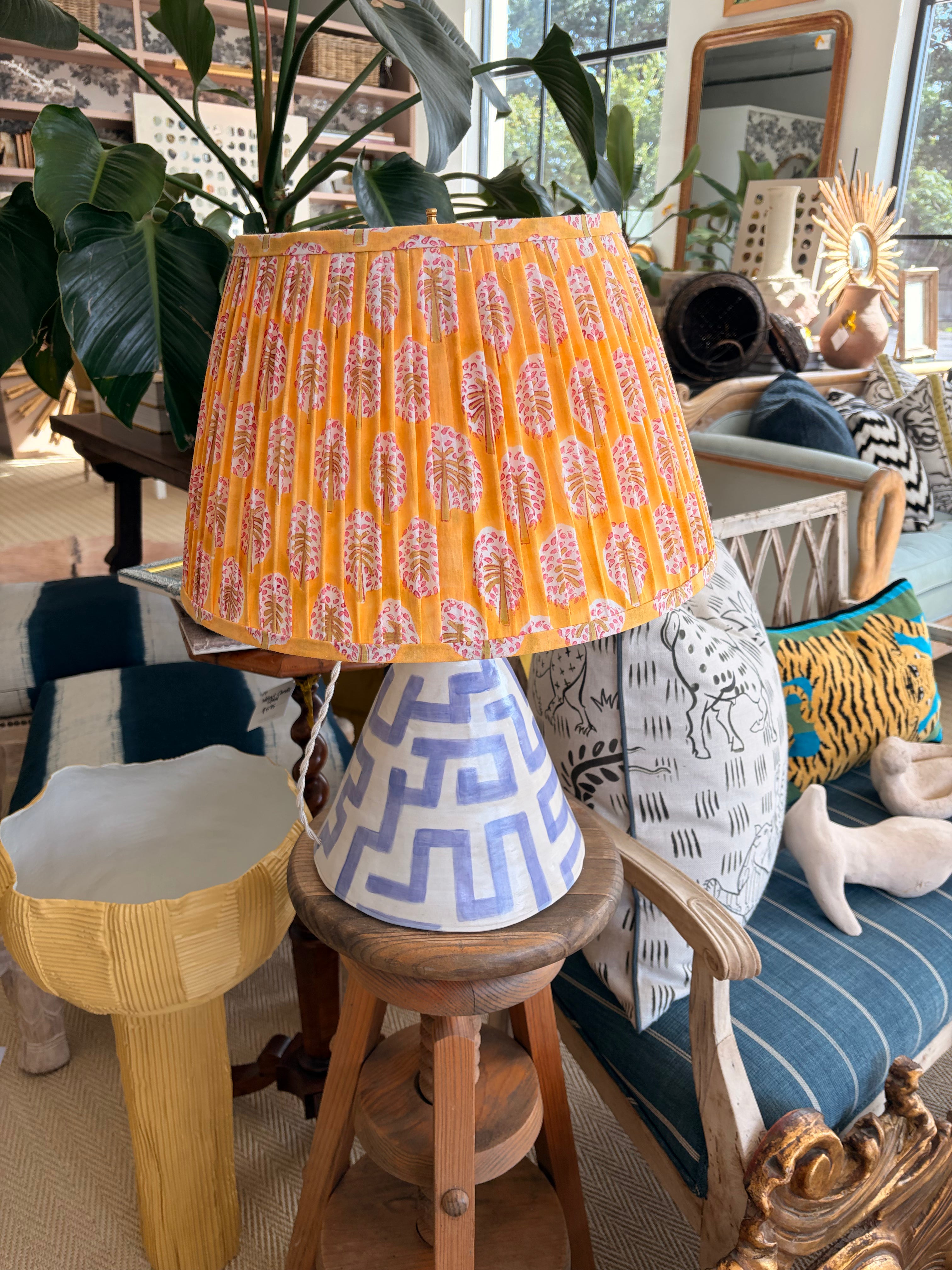 Ceramic Lamp with Fabric Shade