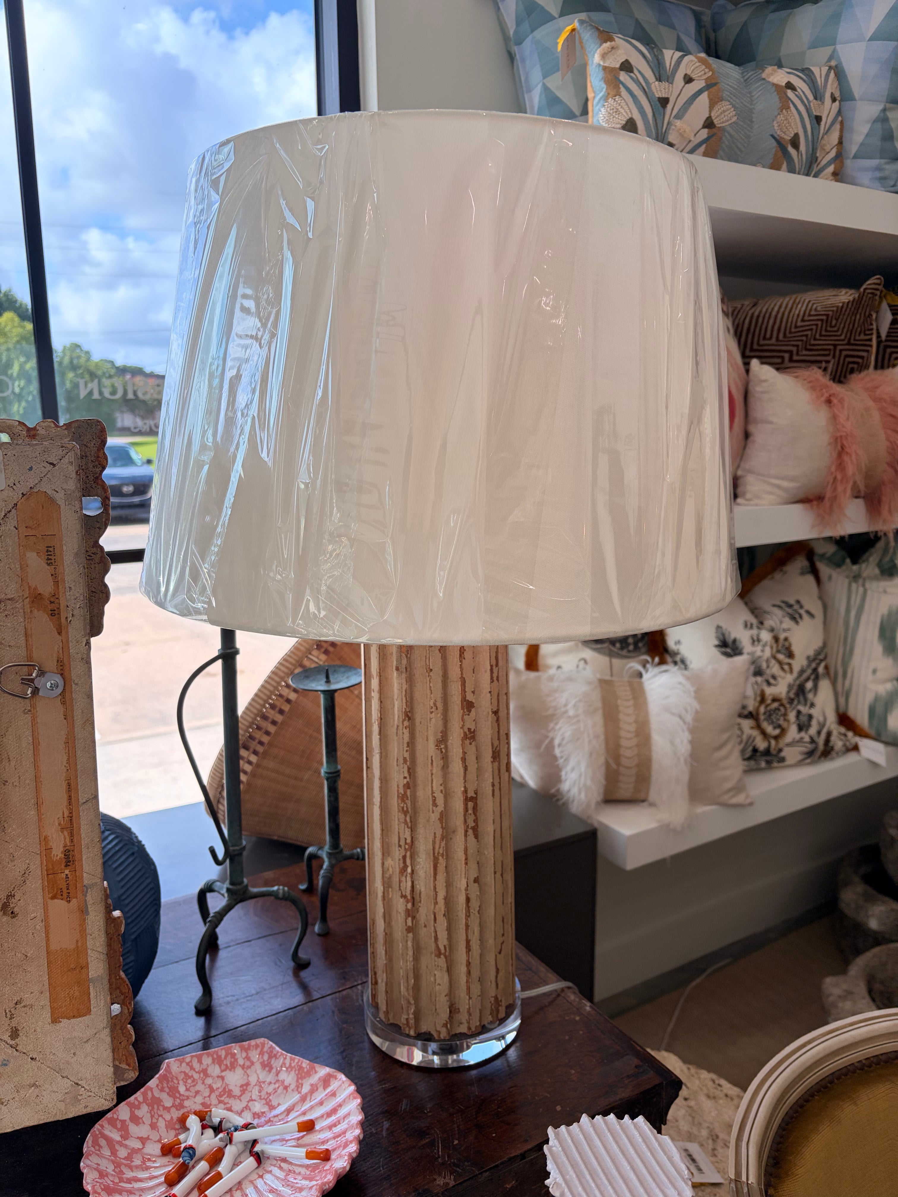 Wood Column Lamp