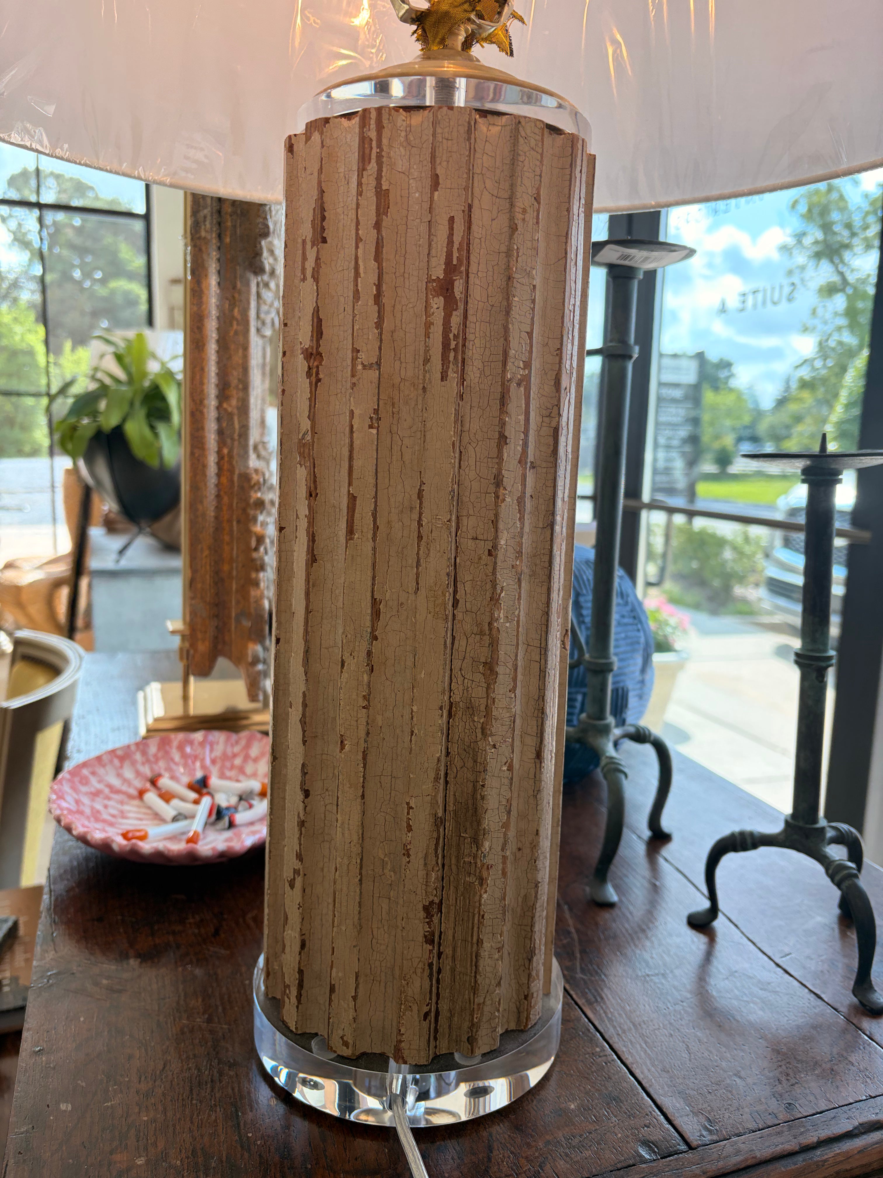 Wood Column Lamp
