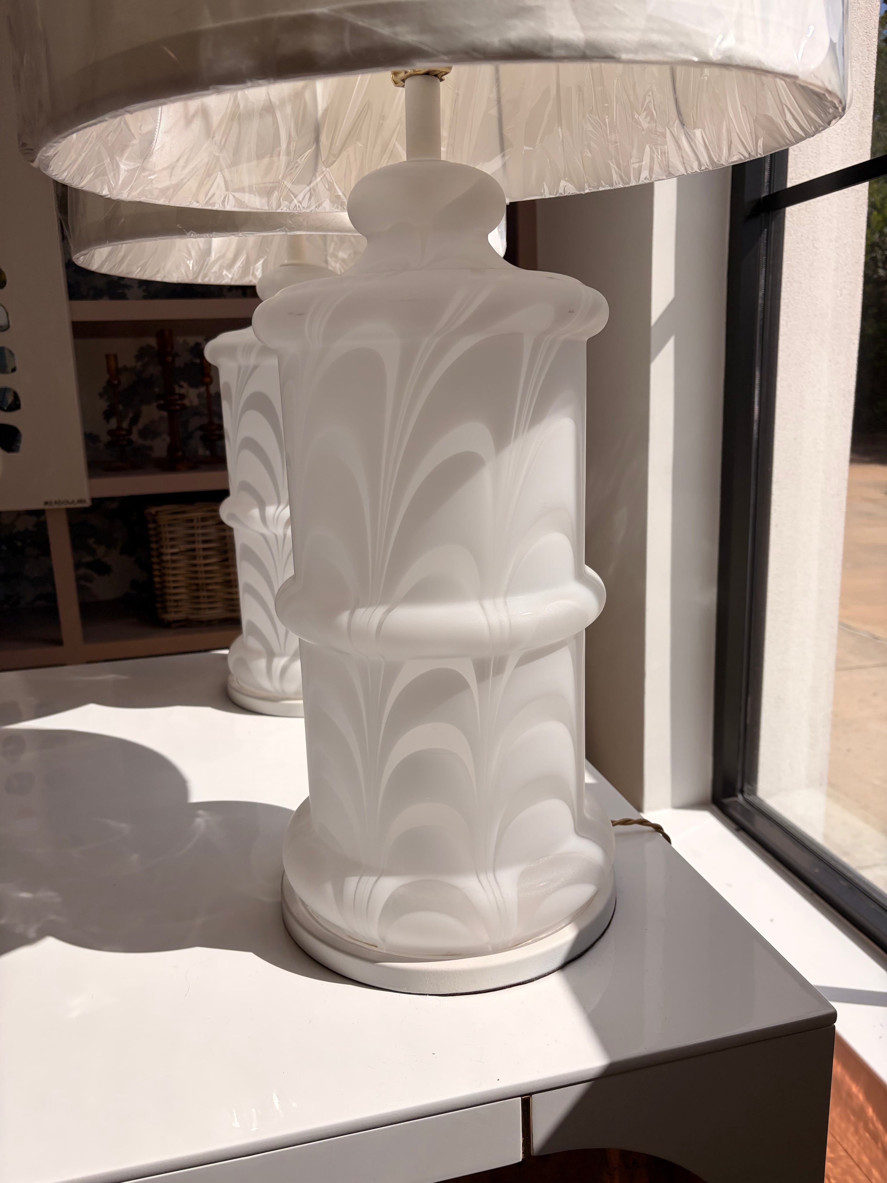 Monumental Murano Glass Lamps - Pair