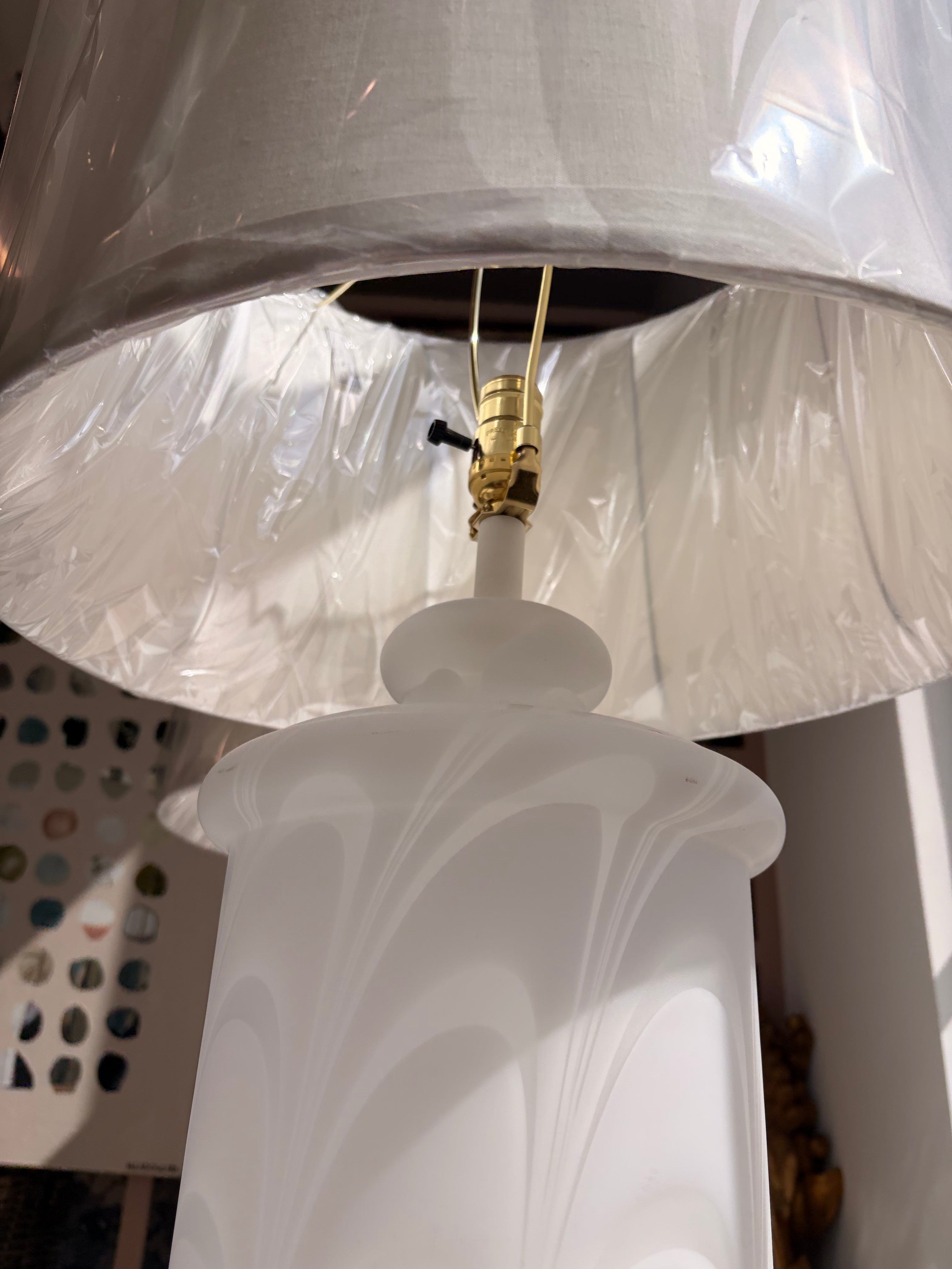 Monumental Murano Glass Lamps - Pair