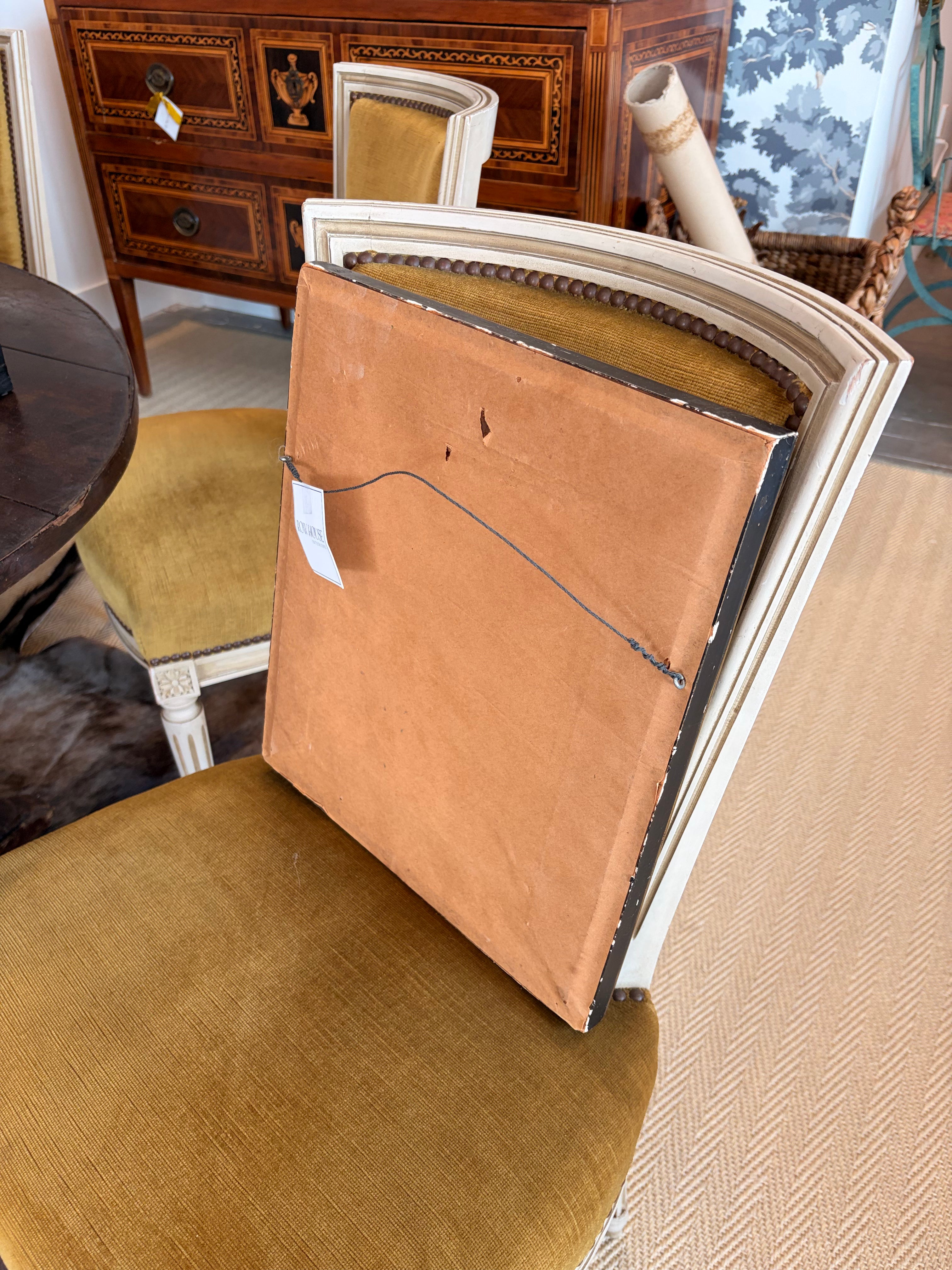 Small Burl Wood Mirror with Gilded Trim