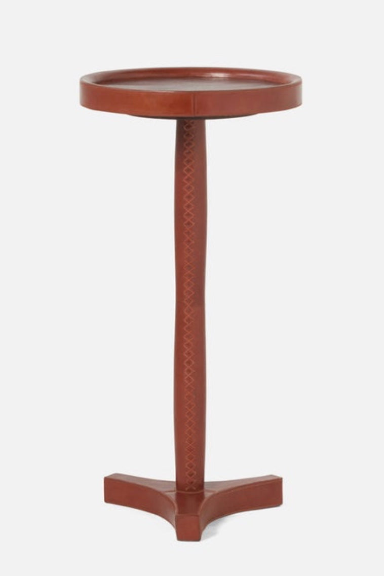 Nash Drink Table - Tobacco Leather