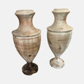 Patinated Turned Wood Urns