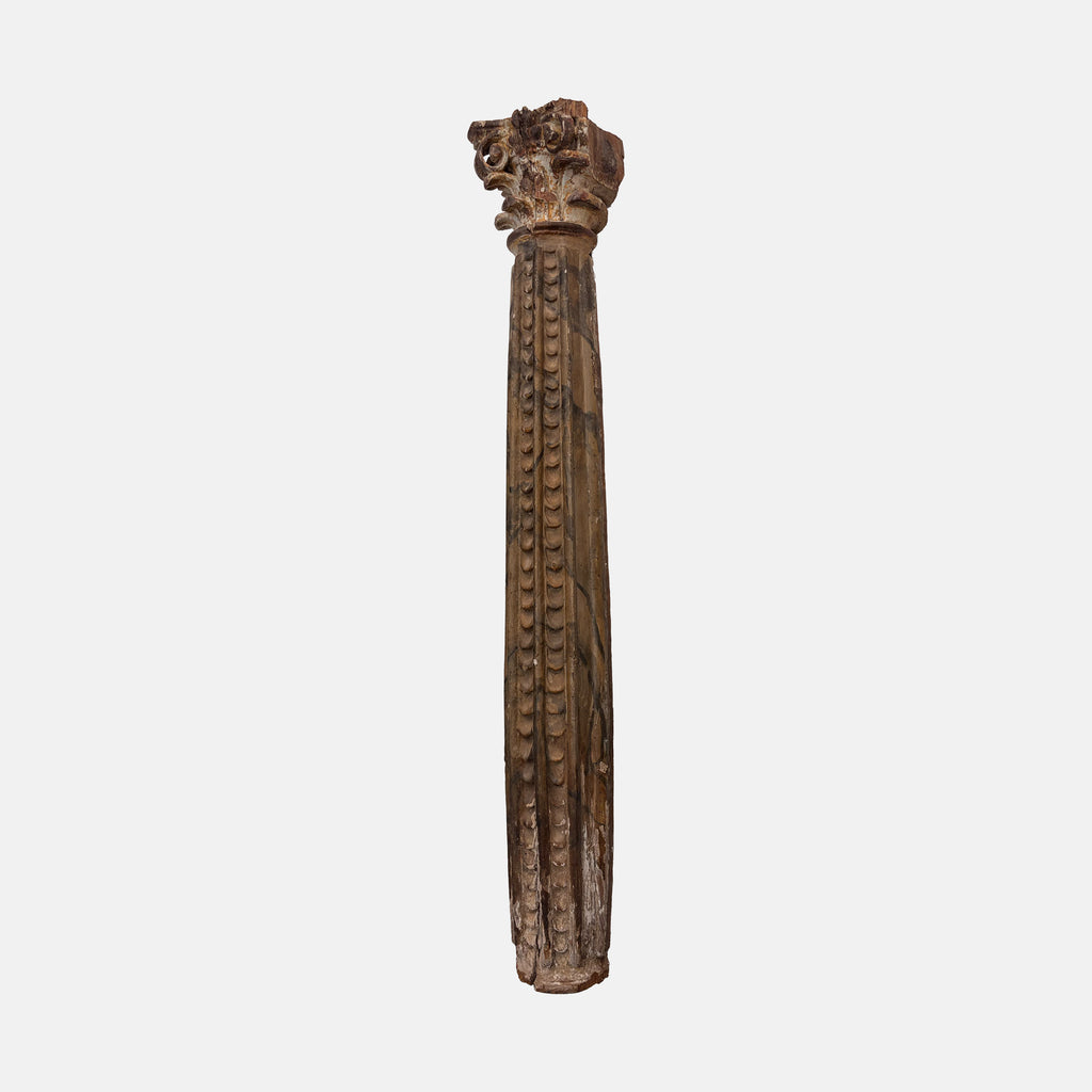 Gilded Wood Column Fragment