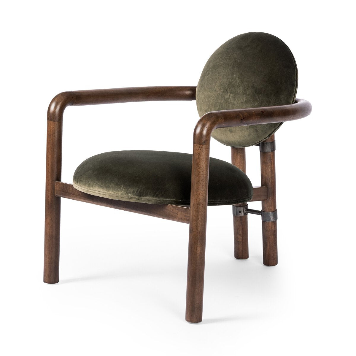 Olive Velvet Upholstered Accent Chair