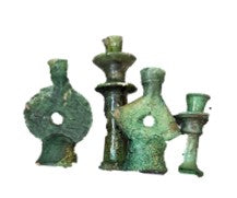 Green Pottery Candlestick