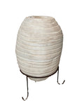 FH White Wash Carved Wooden Vessel