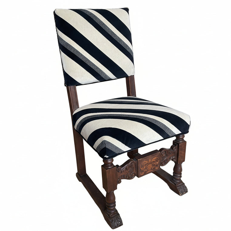 Upholstered Spanish Chair with Kelly Wearstler Fabric